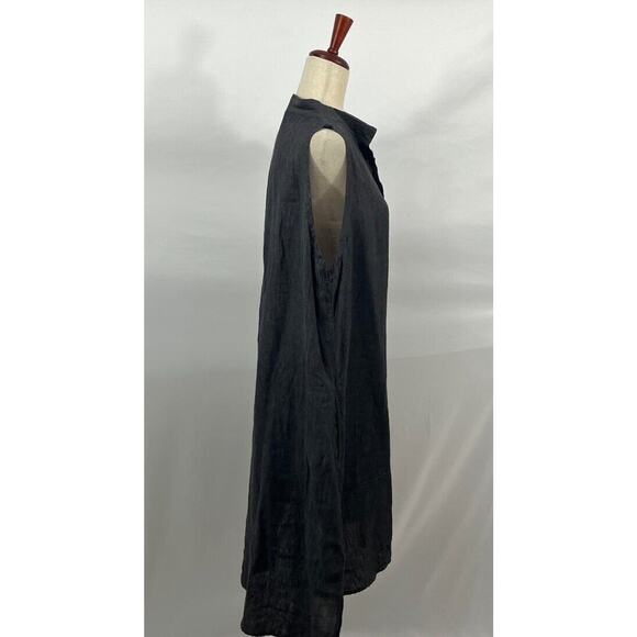 SOUTH STREET LINEN SOST Sz 3 XL 18/20 Charcoal Gray Sleeveless Jane Linen Tunic - Picture 3 of 10